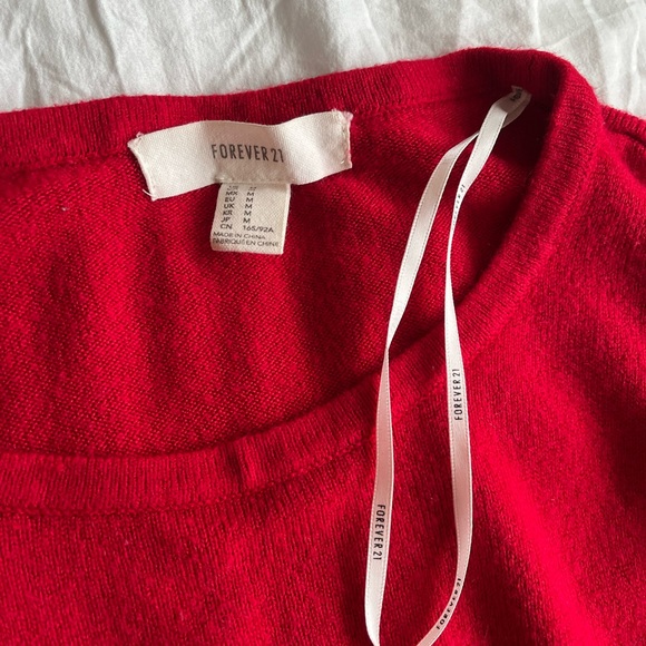 FOREVER 21 soft red 3/4 length sweater - Picture 2 of 7